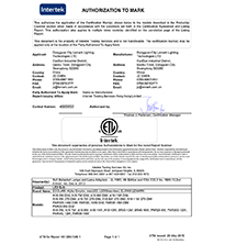 LED Bulb ETL Certificate